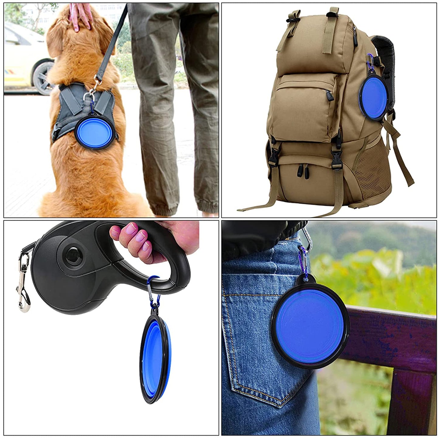 5" Portable and Foldable Small Dog Bowl-Blue (set of 5) - Zenvyra Collective