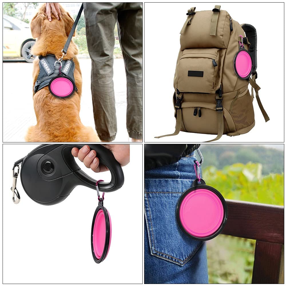 5" Portable and Foldable Small Dog Bowl-Pink set of 5 - Zenvyra Collective