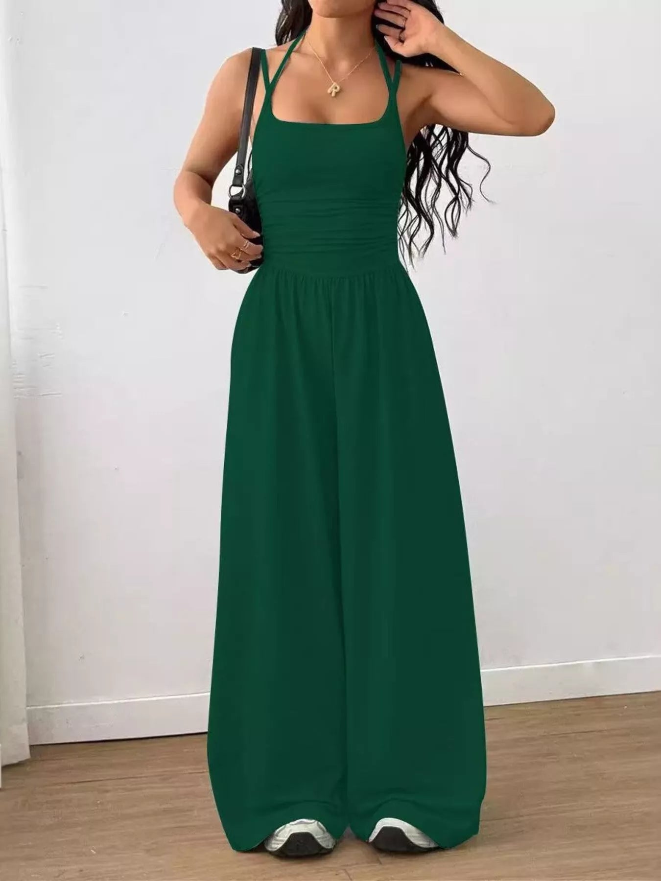Spaghetti Strap Wide Leg Jumpsuit