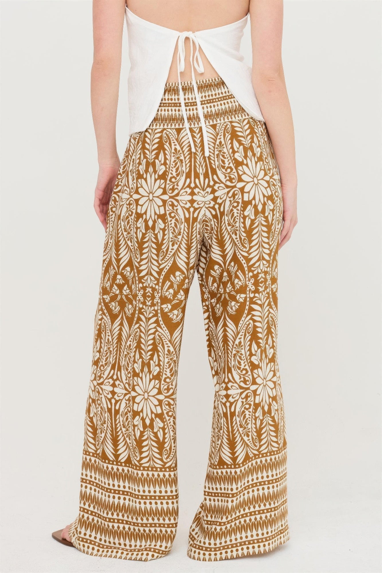 Smocked Waist Floral Pants