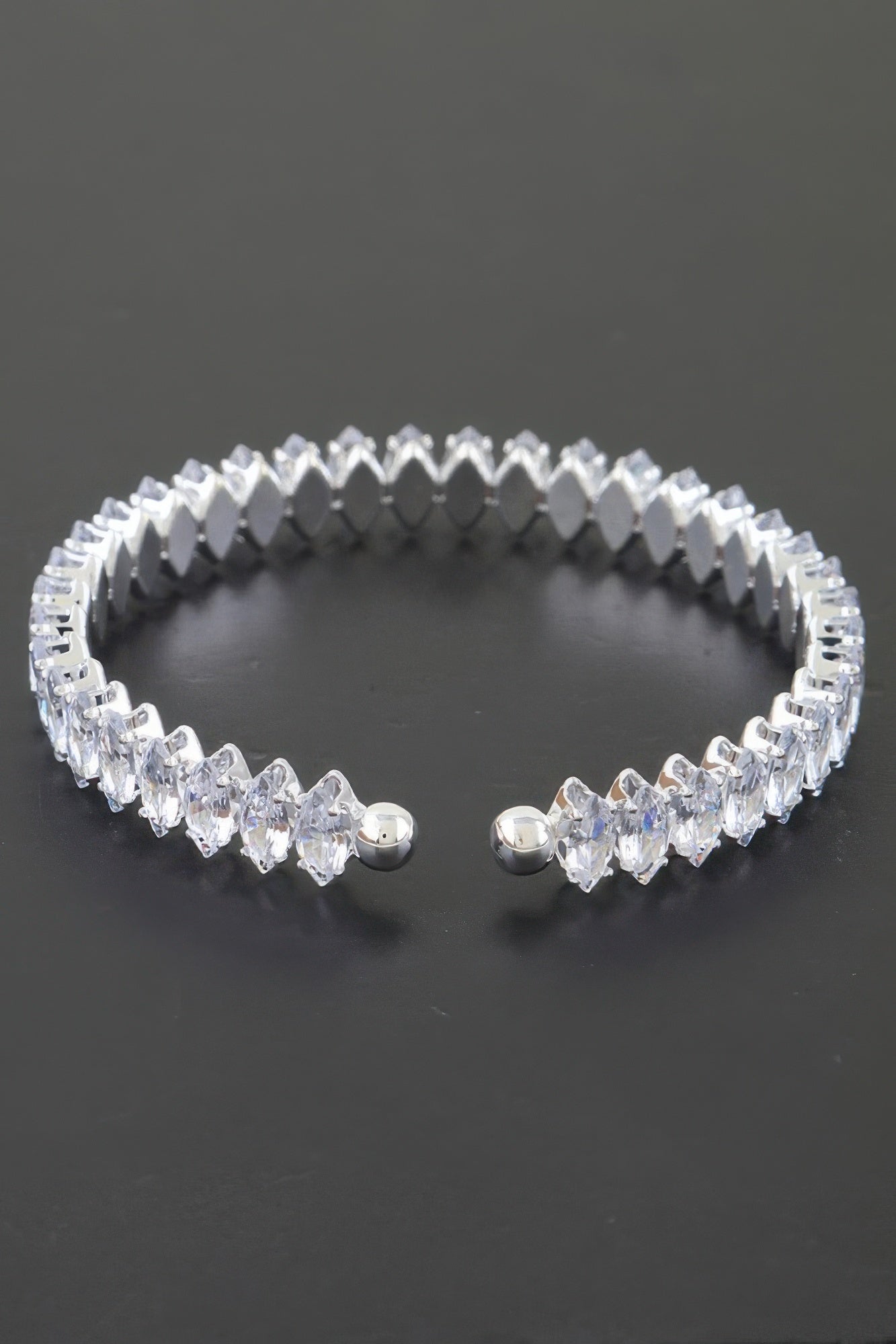 Cubic Zirconia Crystal Cuff Bracelet