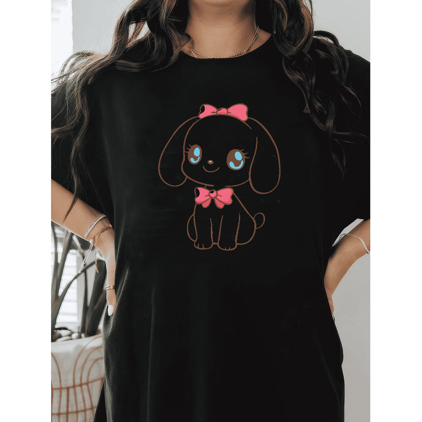 Casual Women's Cotton T-Shirt with Bow Detail - Trendy and Comfortable for Every Season