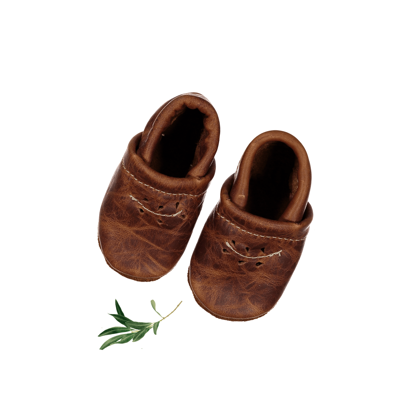 The Leather Mocc - Oak | Handmade Baby & Toddler Moccasins