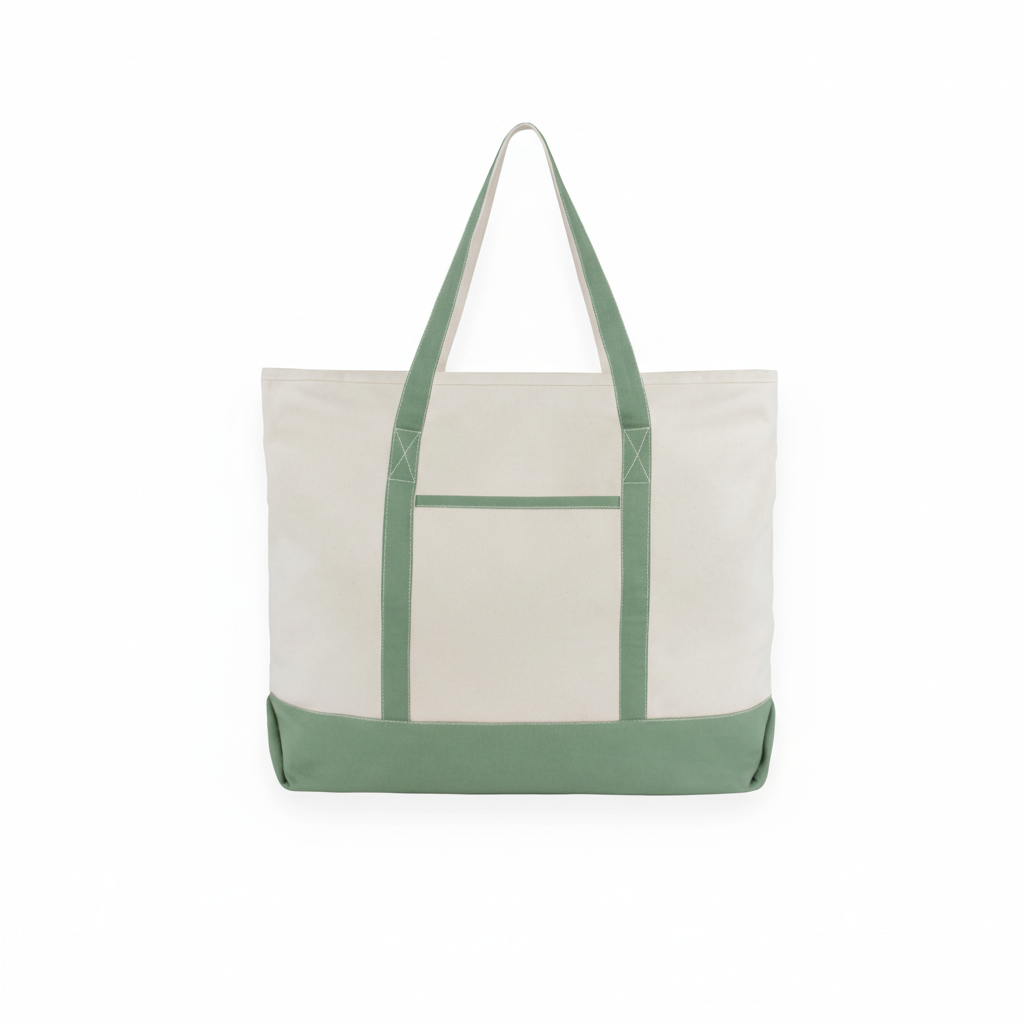 Extra Large Canvas Tote Bag with Zipper | Organic Cotton