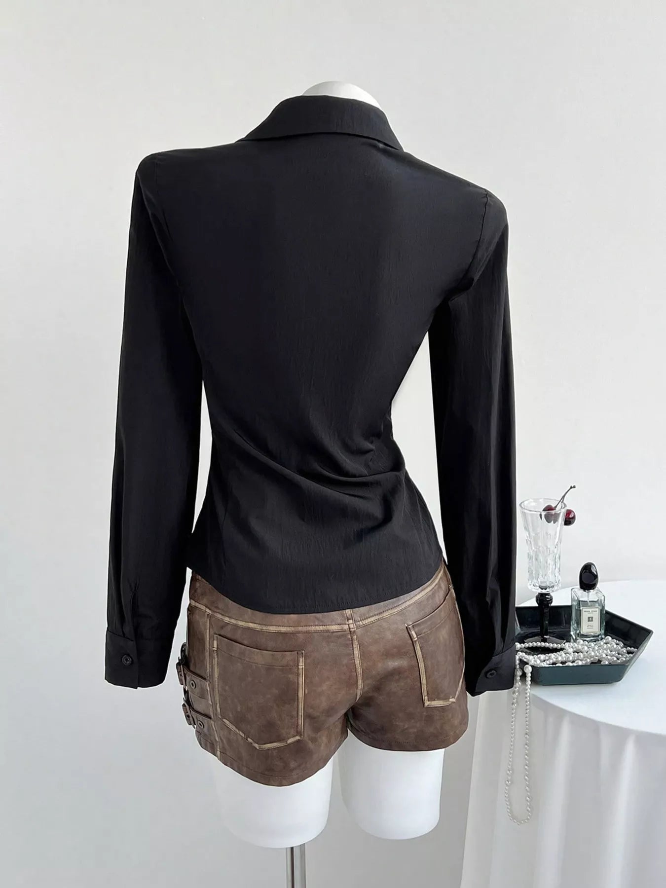 Lace Trim Slim Fit Shirt