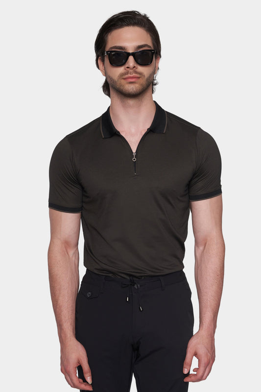 The Mercerized Cotton Polo (Charcoal) - Zenvyra Collective