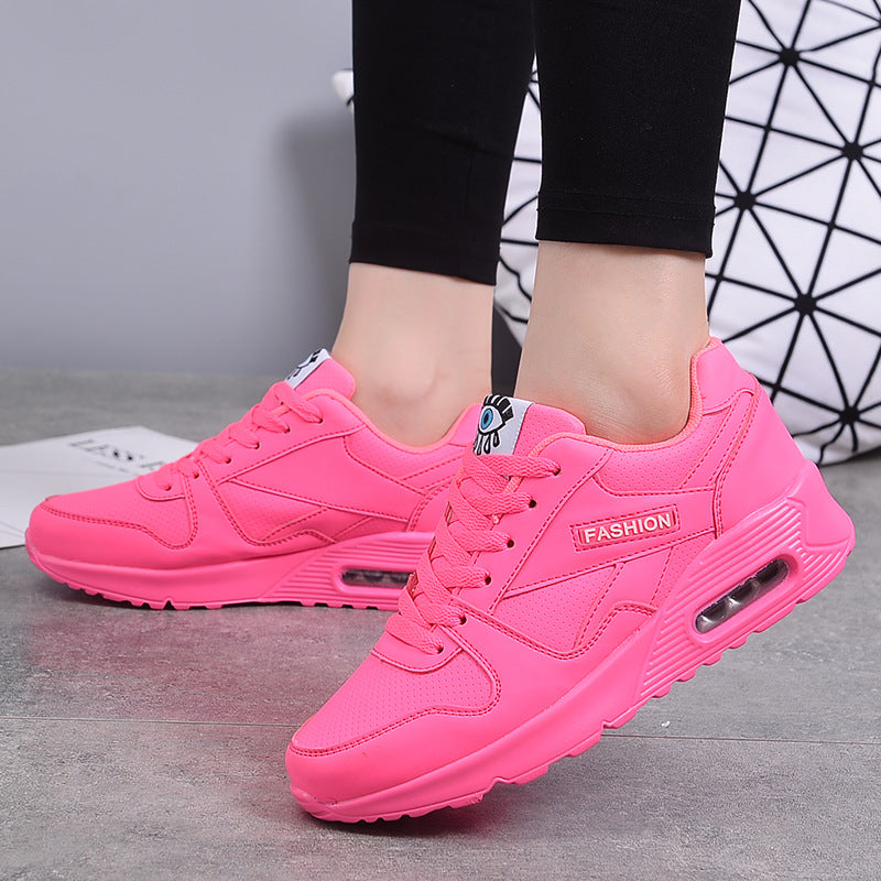 Women's Air Cushion Platform Sneakers – Breathable Mesh Athletic Shoes