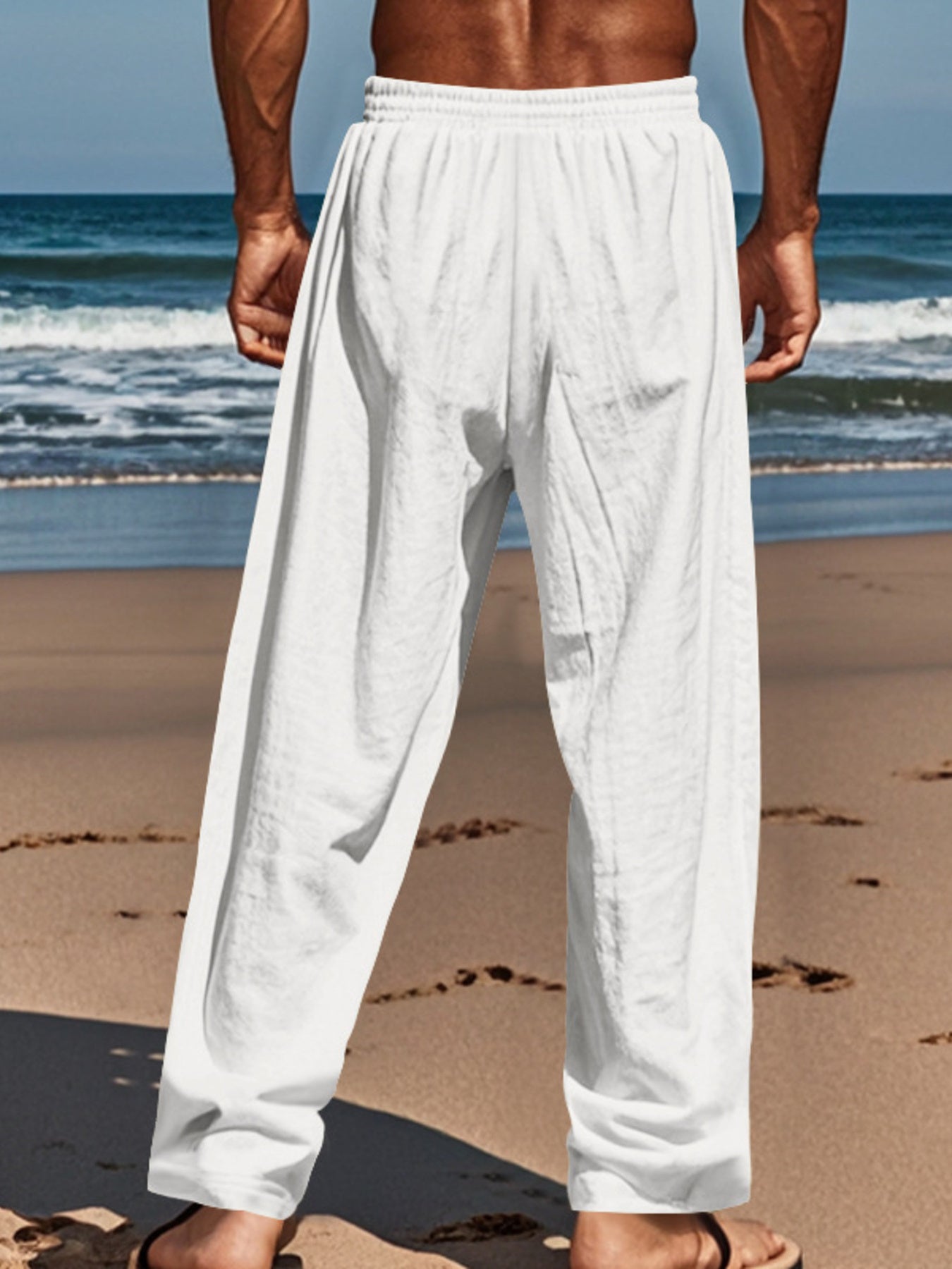 Men's Full Size Button-Fly Drawstring Pants Plus Size