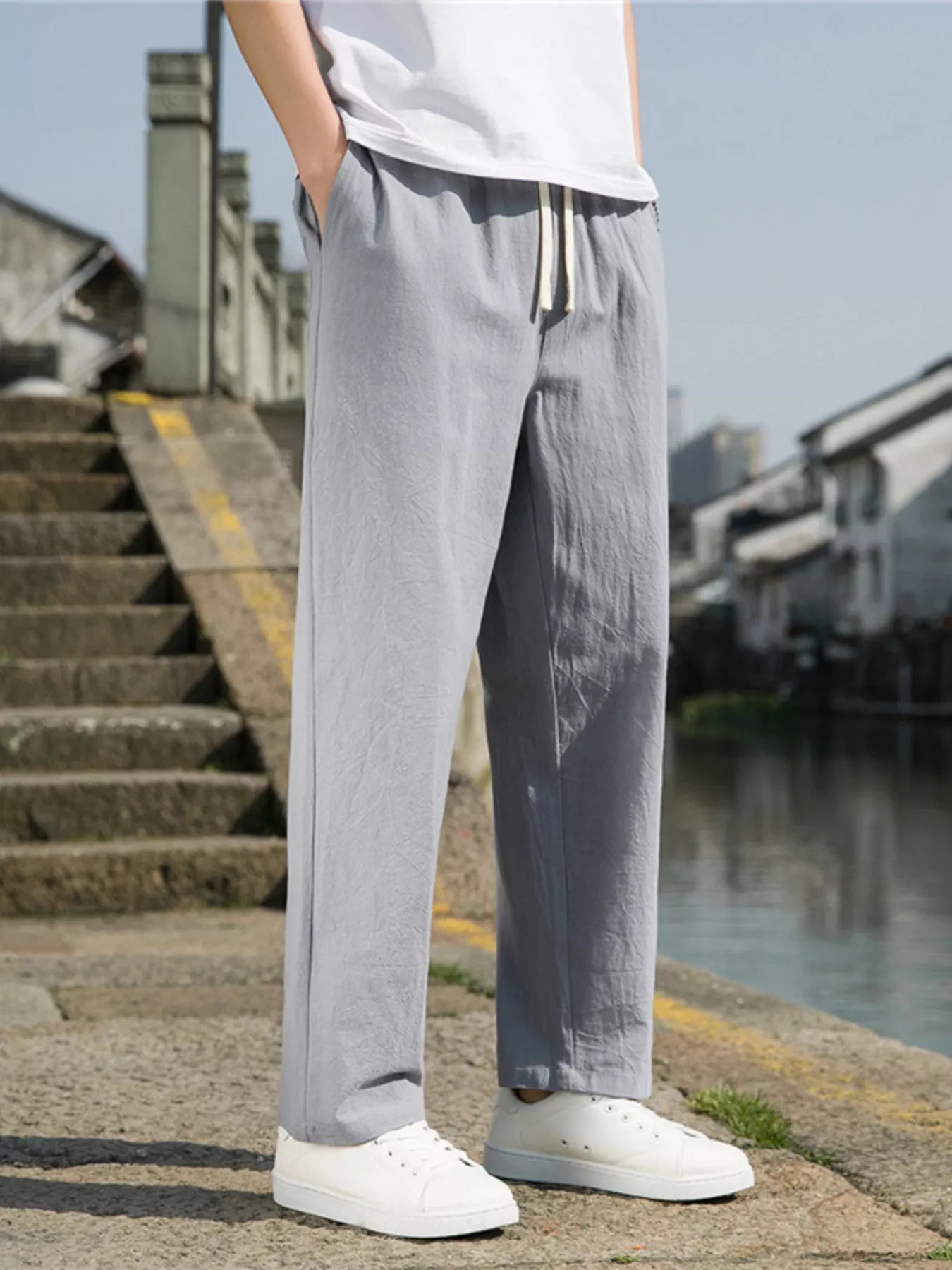 Men's Plus Size Loose Fit Drawstring Casual Pants