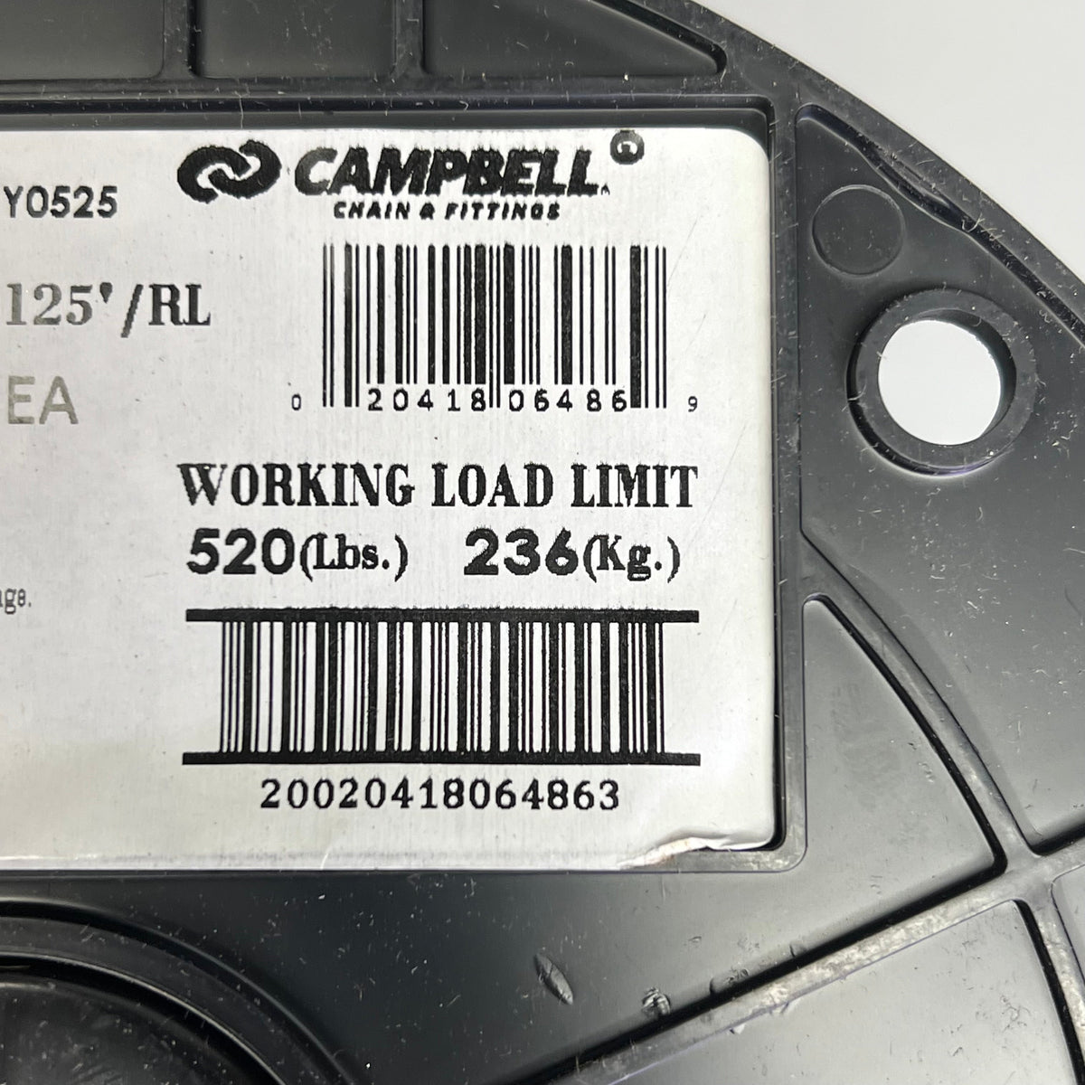 Campbell Zinc Plated Straight Link Coil Chain – 125 ft. – Made in USA