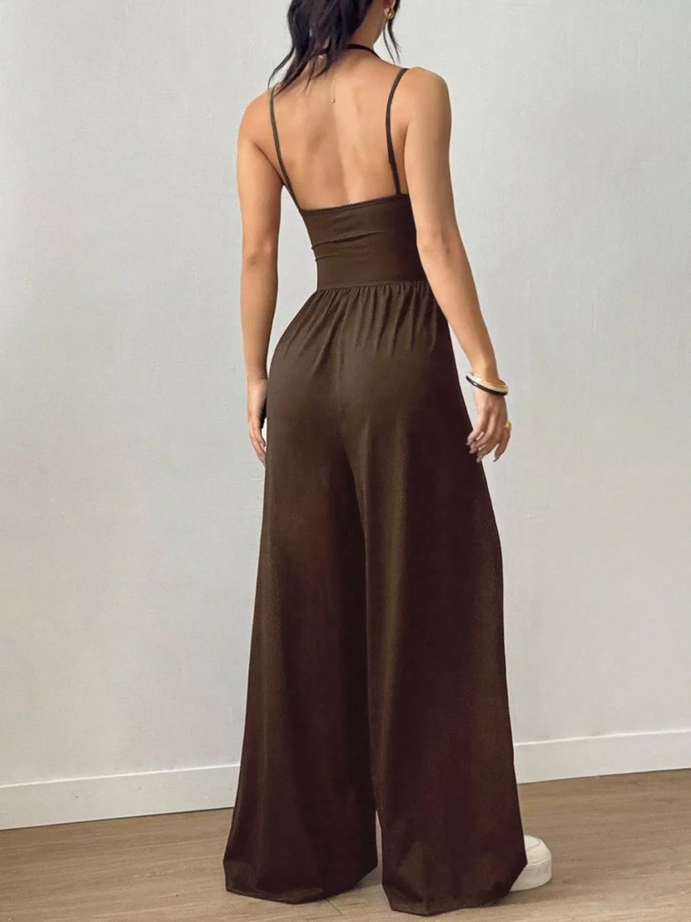 Spaghetti Strap Wide Leg Jumpsuit