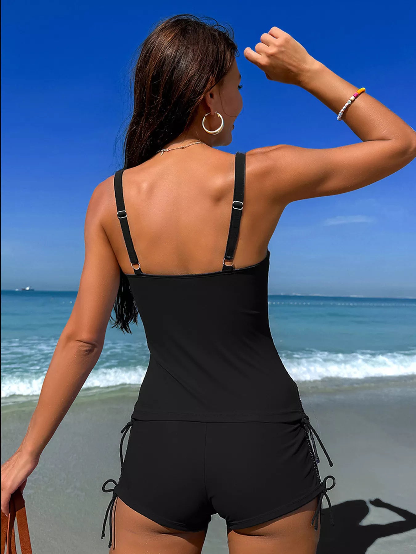 Floral Print Drawstring Tankini Swimwear Set