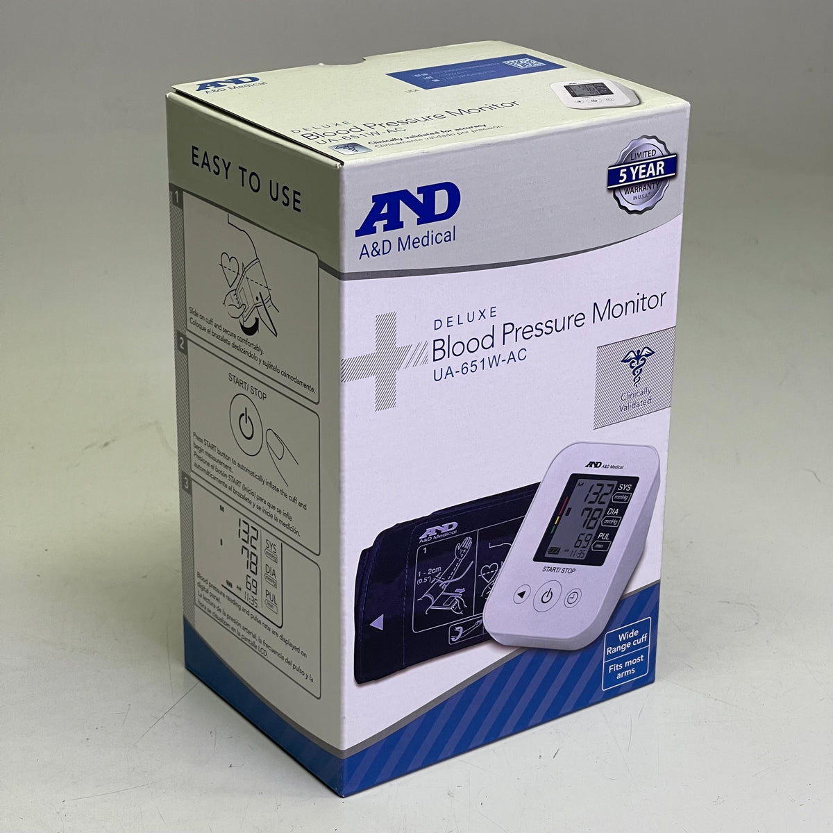 A&D Medical UA-651-AC Blood Pressure Monitor with Wide Cuff