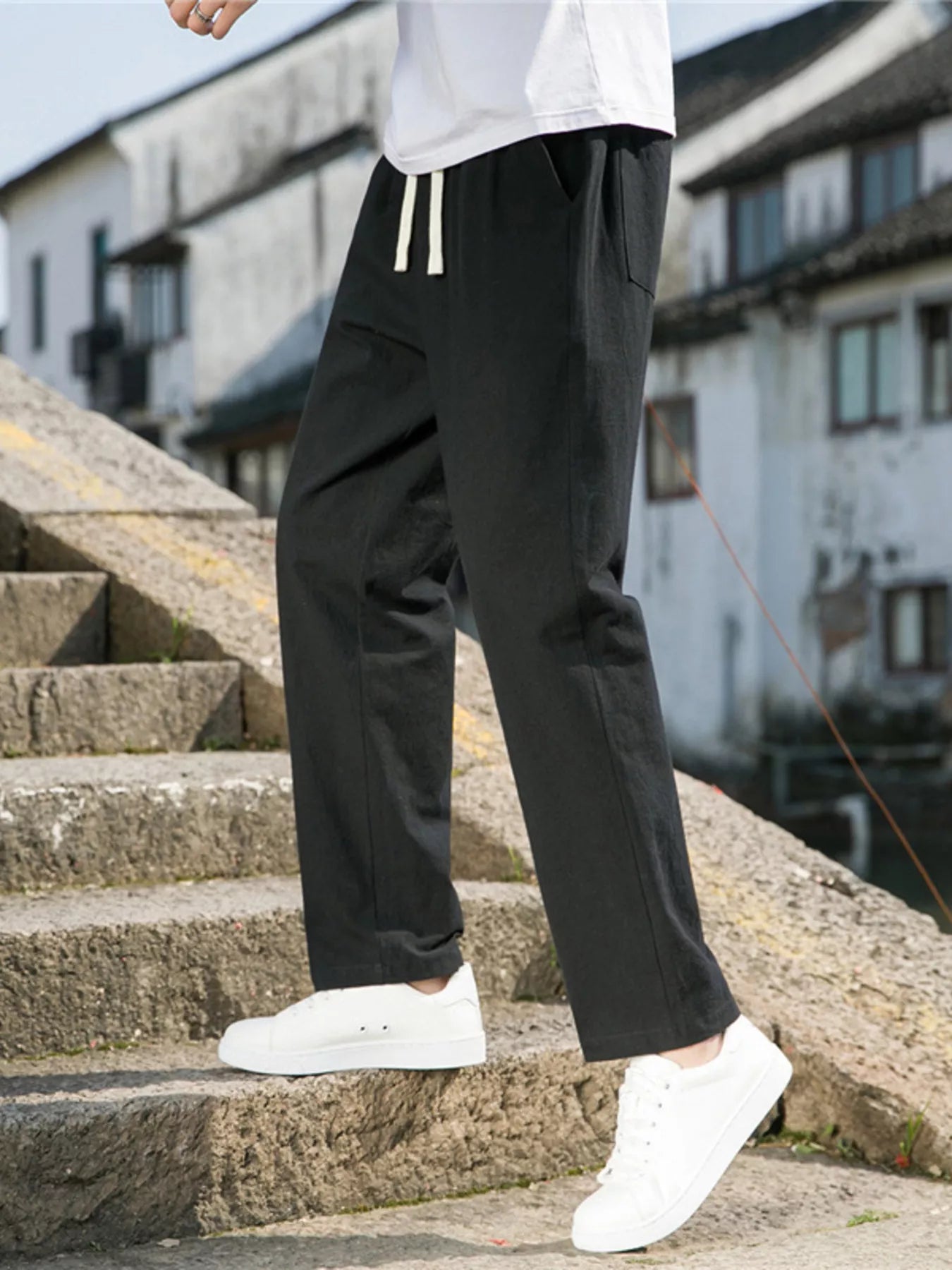 Men's Plus Size Loose Fit Drawstring Casual Pants