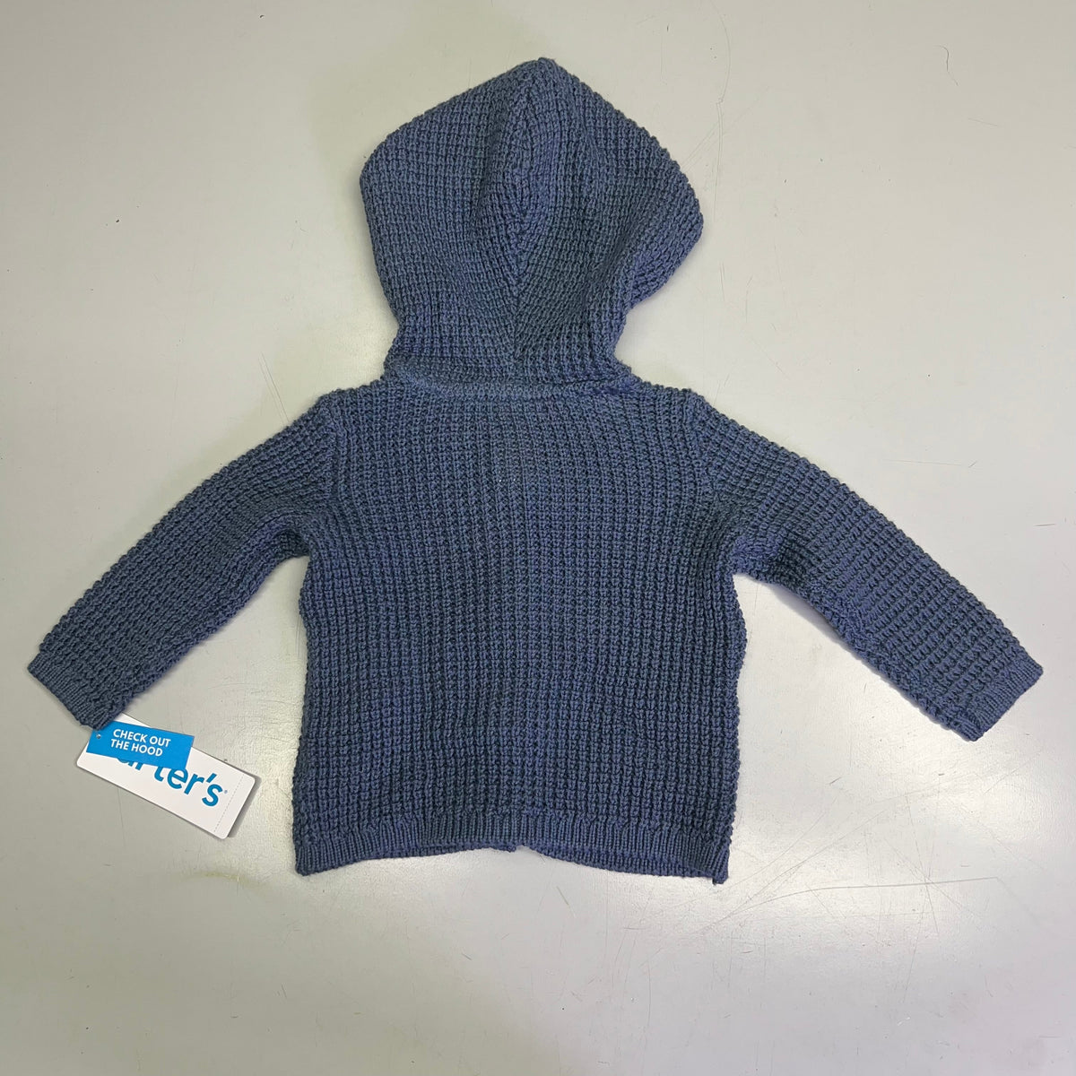Carter's Baby Boys Hooded Waffle-Knit Cardigan, Navy, 3M