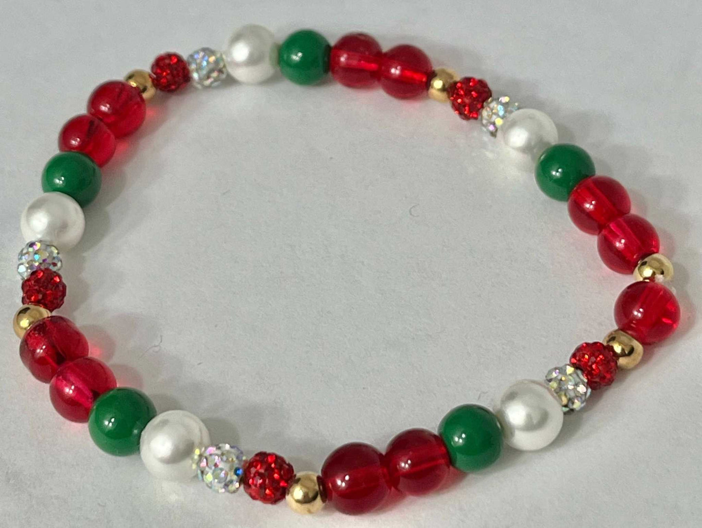 Christmas Jeweled Bead Bracelet – Festive Holiday Jewelry