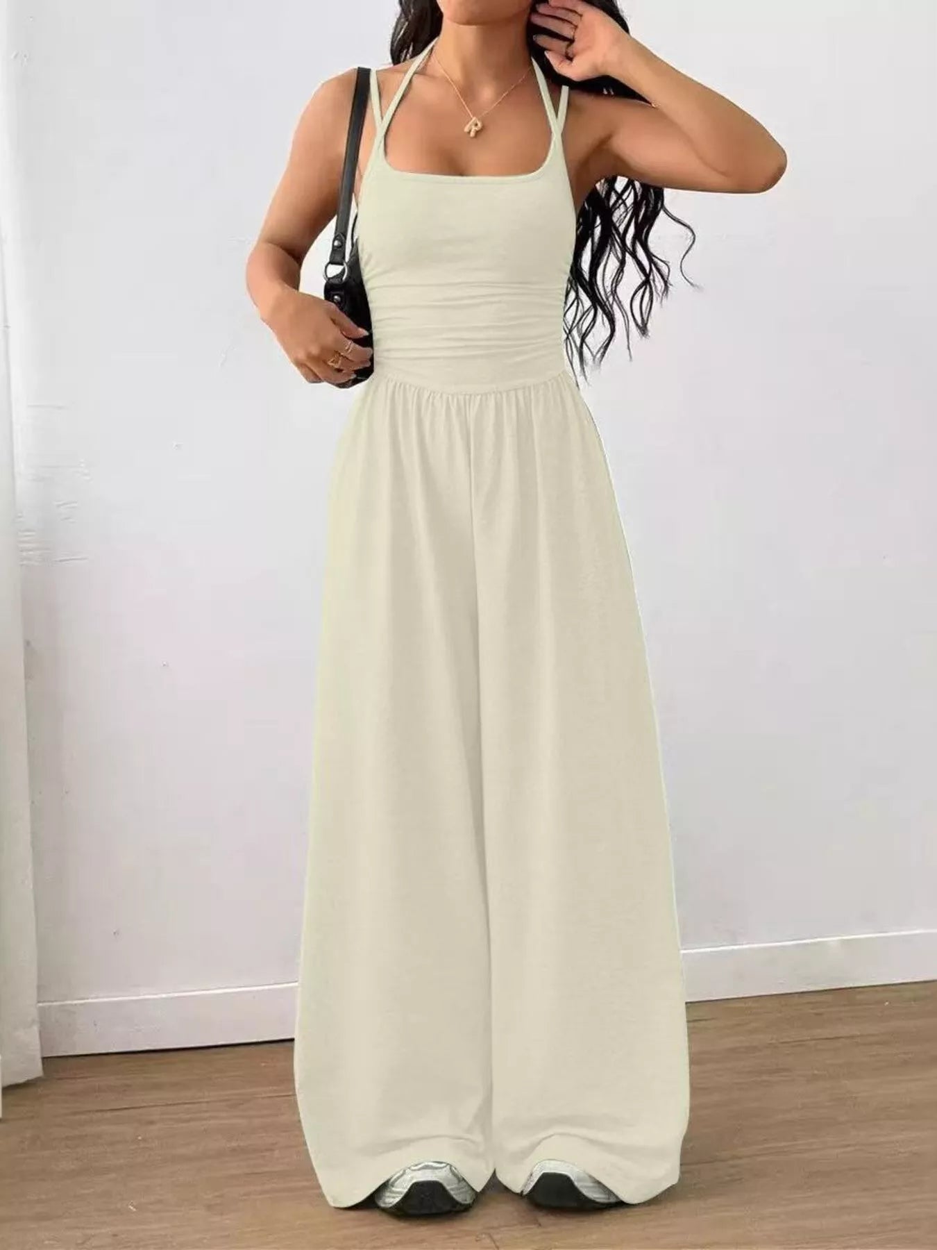 Spaghetti Strap Wide Leg Jumpsuit
