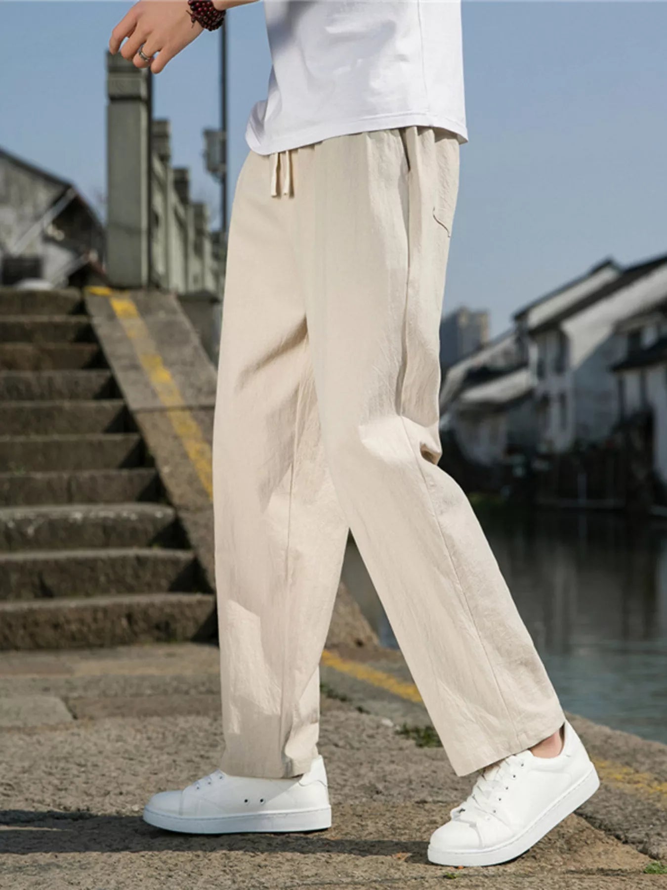 Men's Plus Size Loose Fit Drawstring Casual Pants
