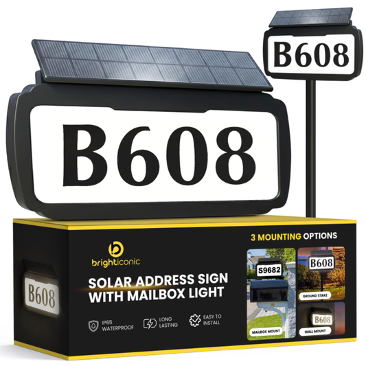 Address Sign House Number Solar Powered BICSSL-11 - Zenvyra Collective