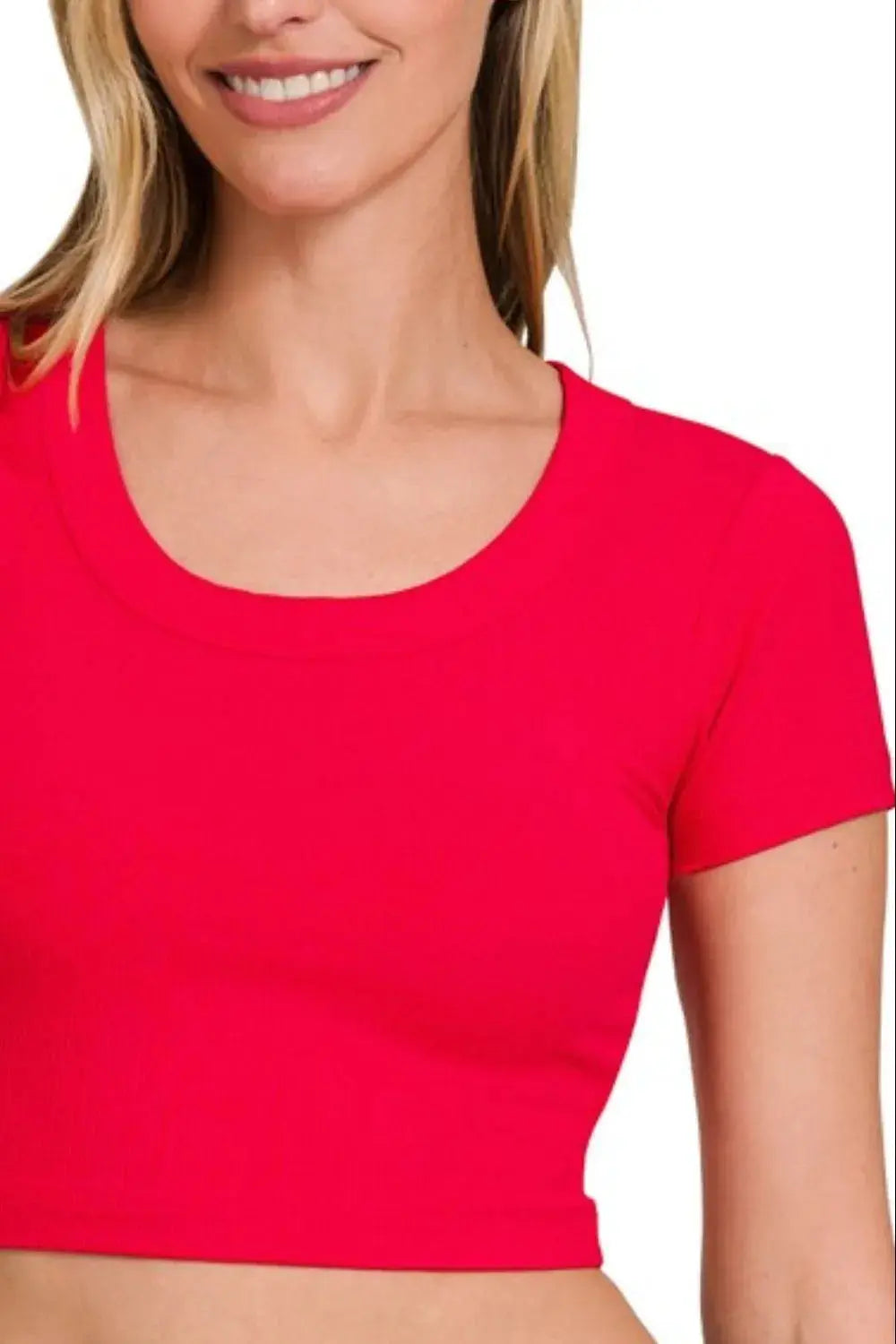 Women's Ribbed Crop Top – Soft & Stretchy Casual Tee