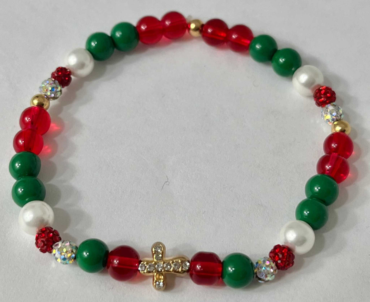 Christmas Cross Bead Bracelet Collection