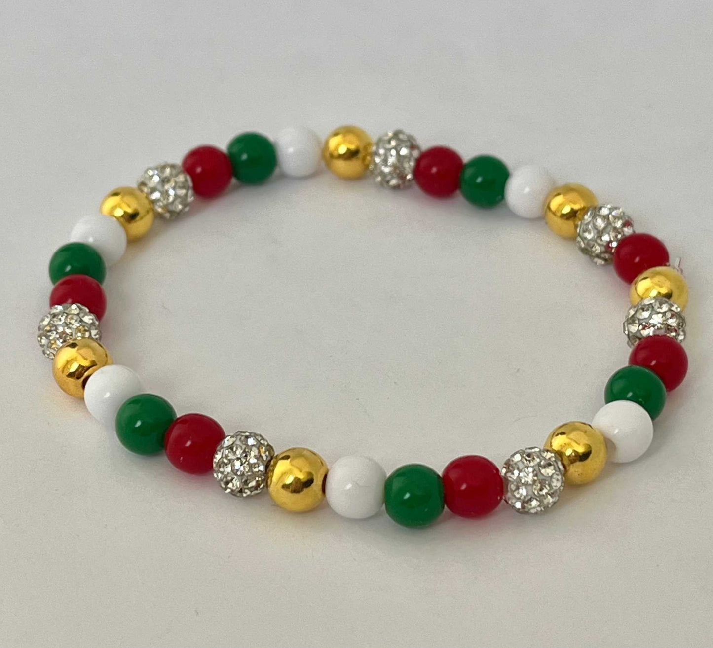 Christmas Jeweled Bead Bracelet – Festive Holiday Jewelry