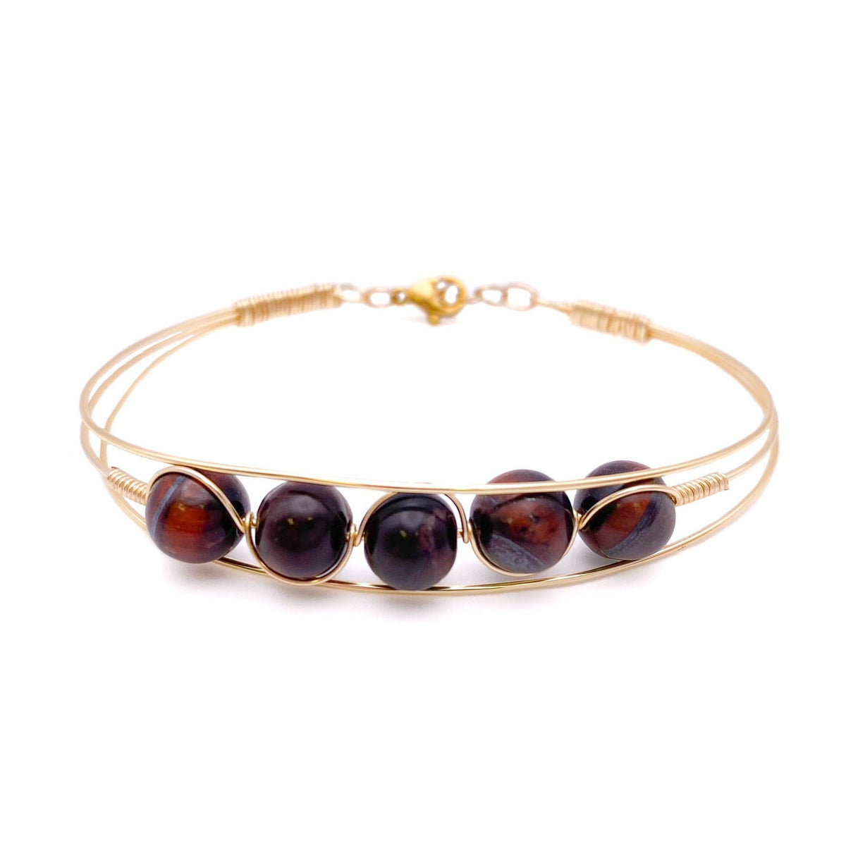 Brickhouse Tiger's Eye Gold Plated Bangle Bracelet