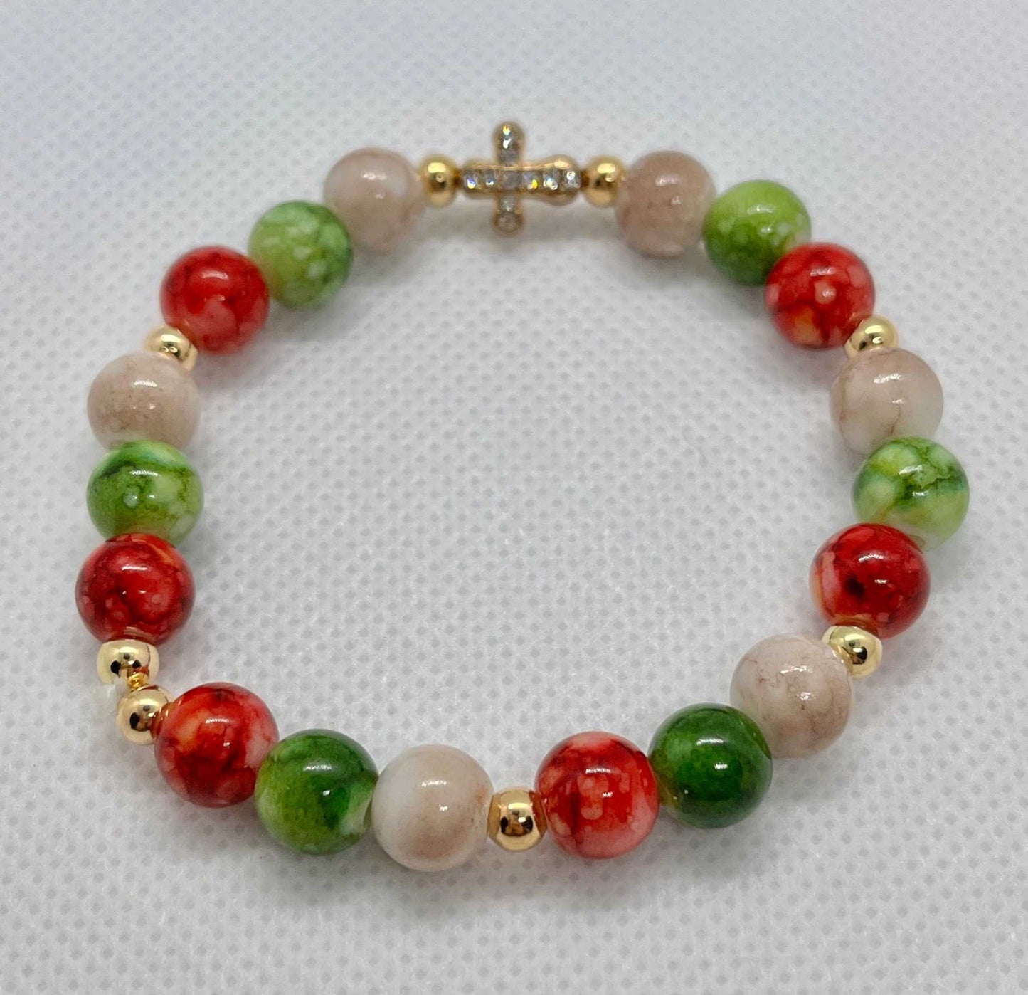 Christmas Cross Bead Bracelet Collection