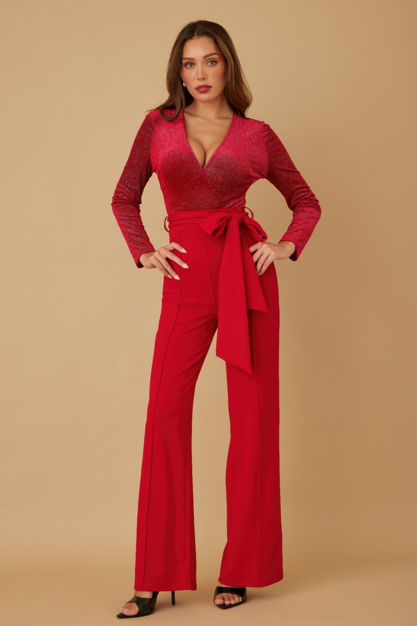 Velvet Top Fashion Jumpsuit