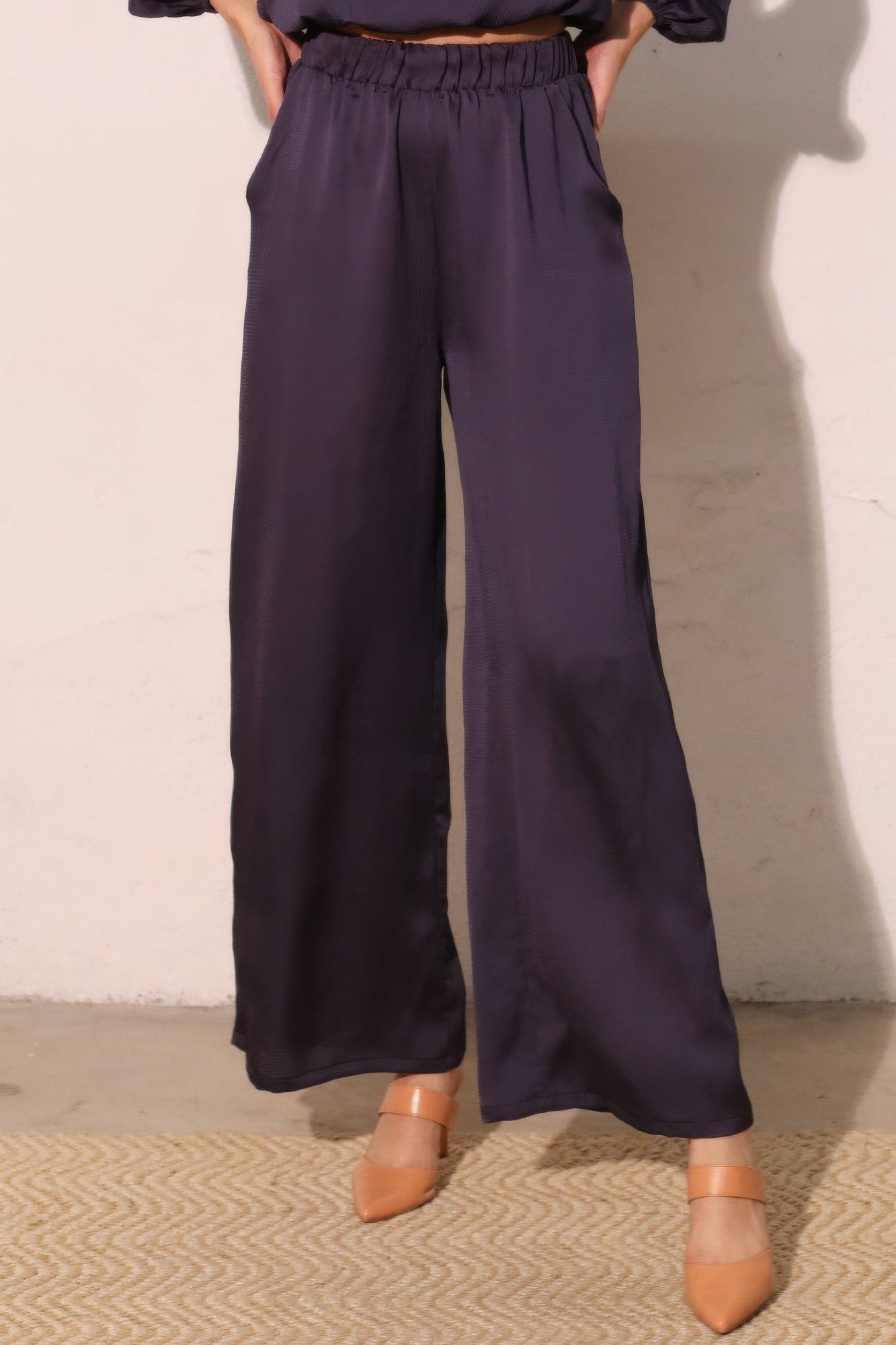 Hammered Satin Pocket Pants