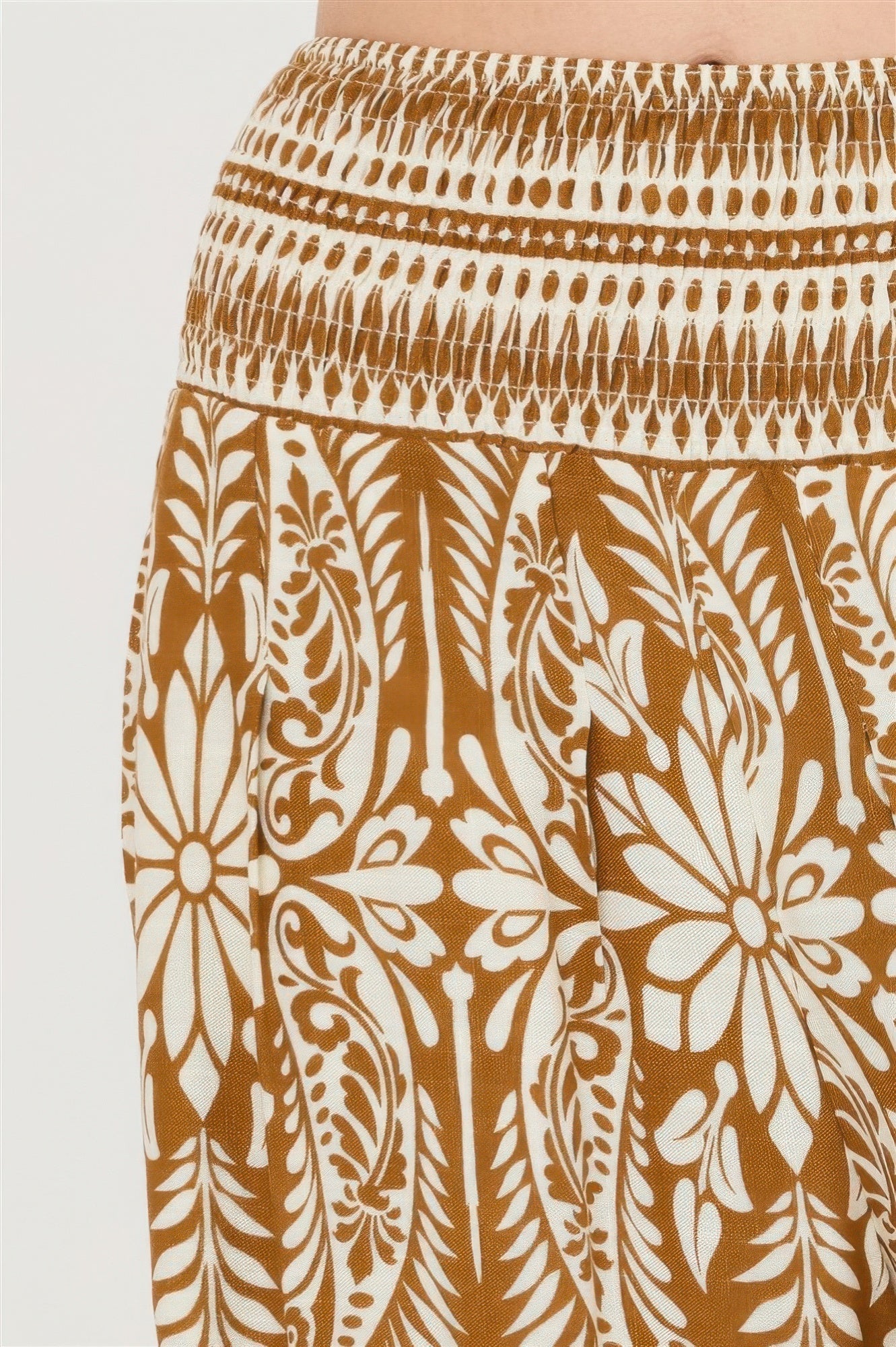 Smocked Waist Floral Pants