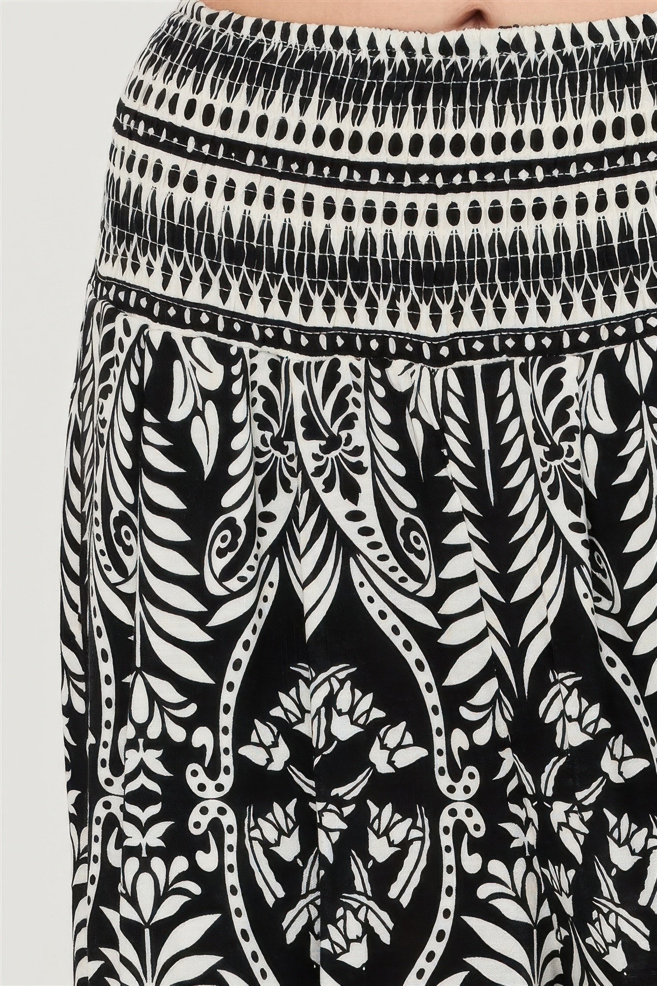 Smocked Waist Floral Pants