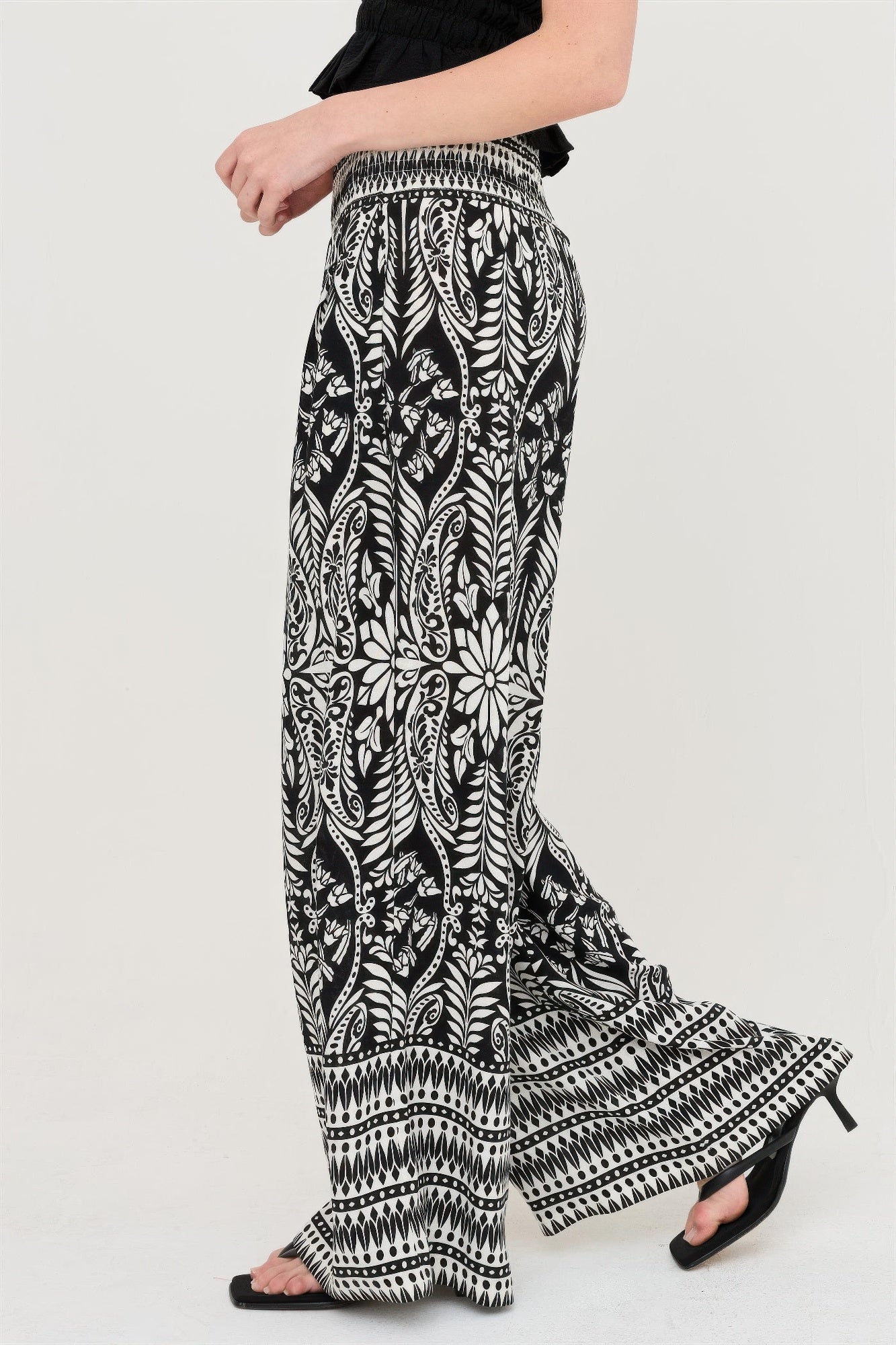 Smocked Waist Floral Pants