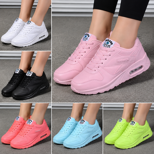 Women's Air Cushion Platform Sneakers – Breathable Mesh Athletic Shoes