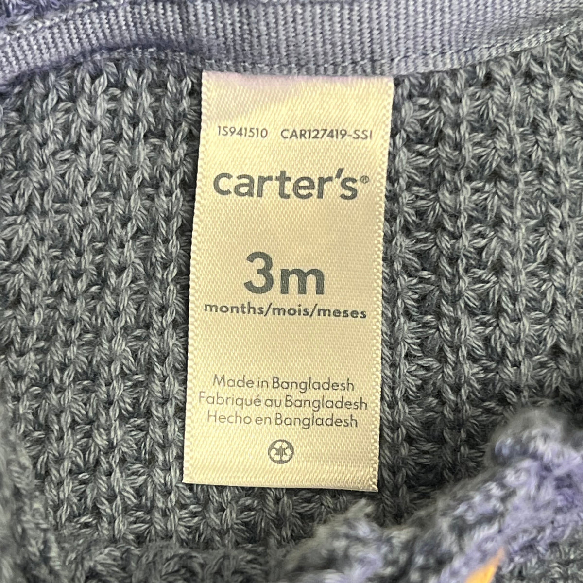 Carter's Baby Boys Hooded Waffle-Knit Cardigan, Navy, 3M