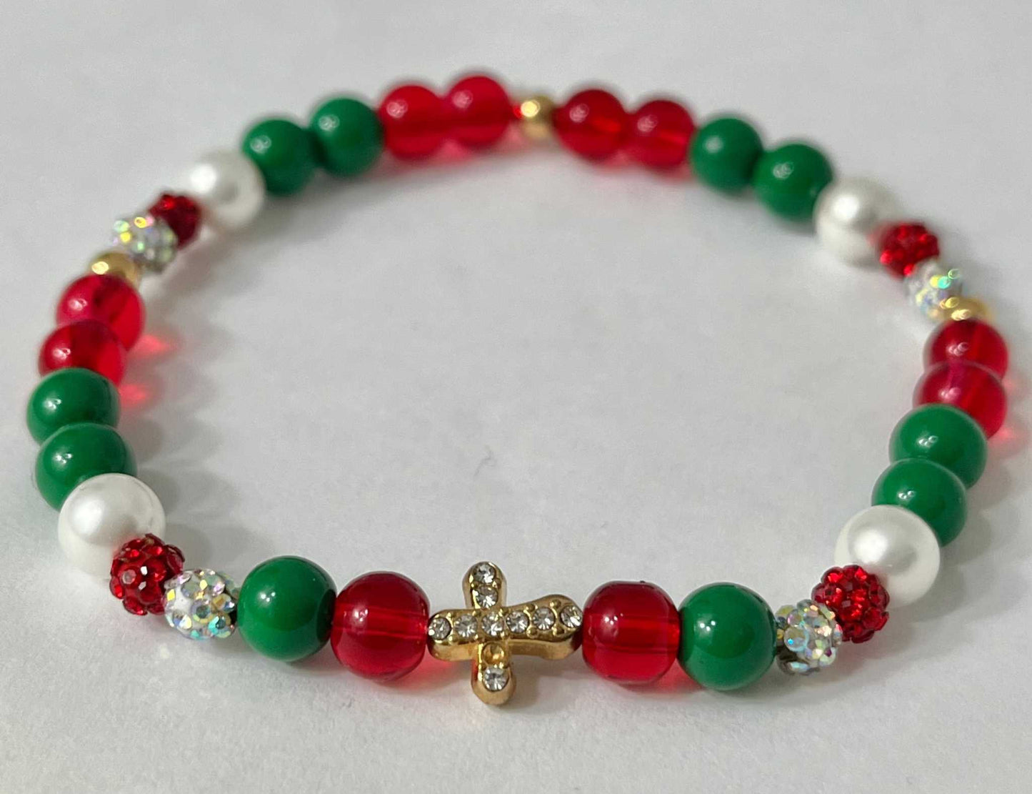 Christmas Cross Bead Bracelet Collection