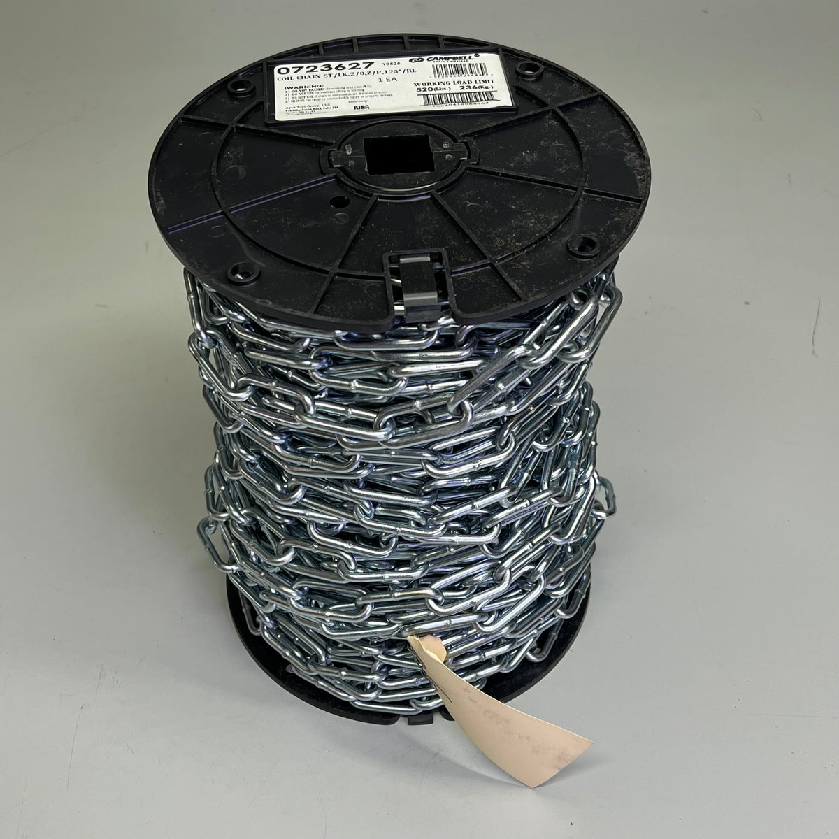 Campbell Zinc Plated Straight Link Coil Chain – 125 ft. – Made in USA