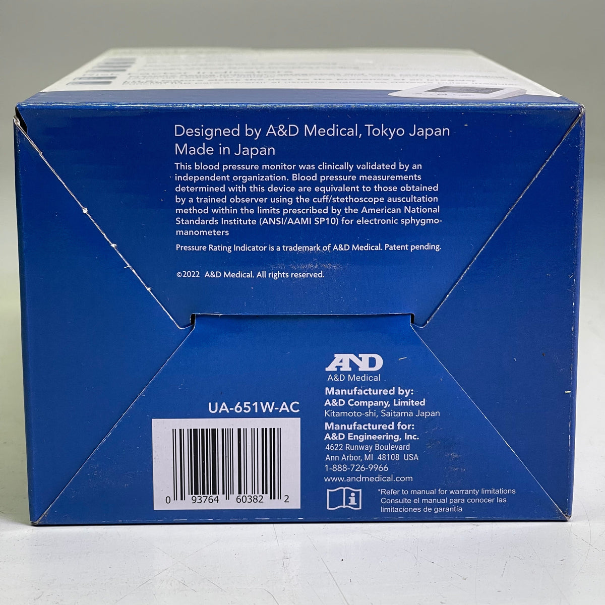 A&D Medical UA-651-AC Blood Pressure Monitor with Wide Cuff