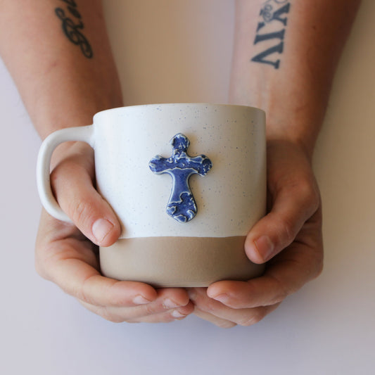 Cross Coffee Mug | Hand-Painted Ceramic Mug