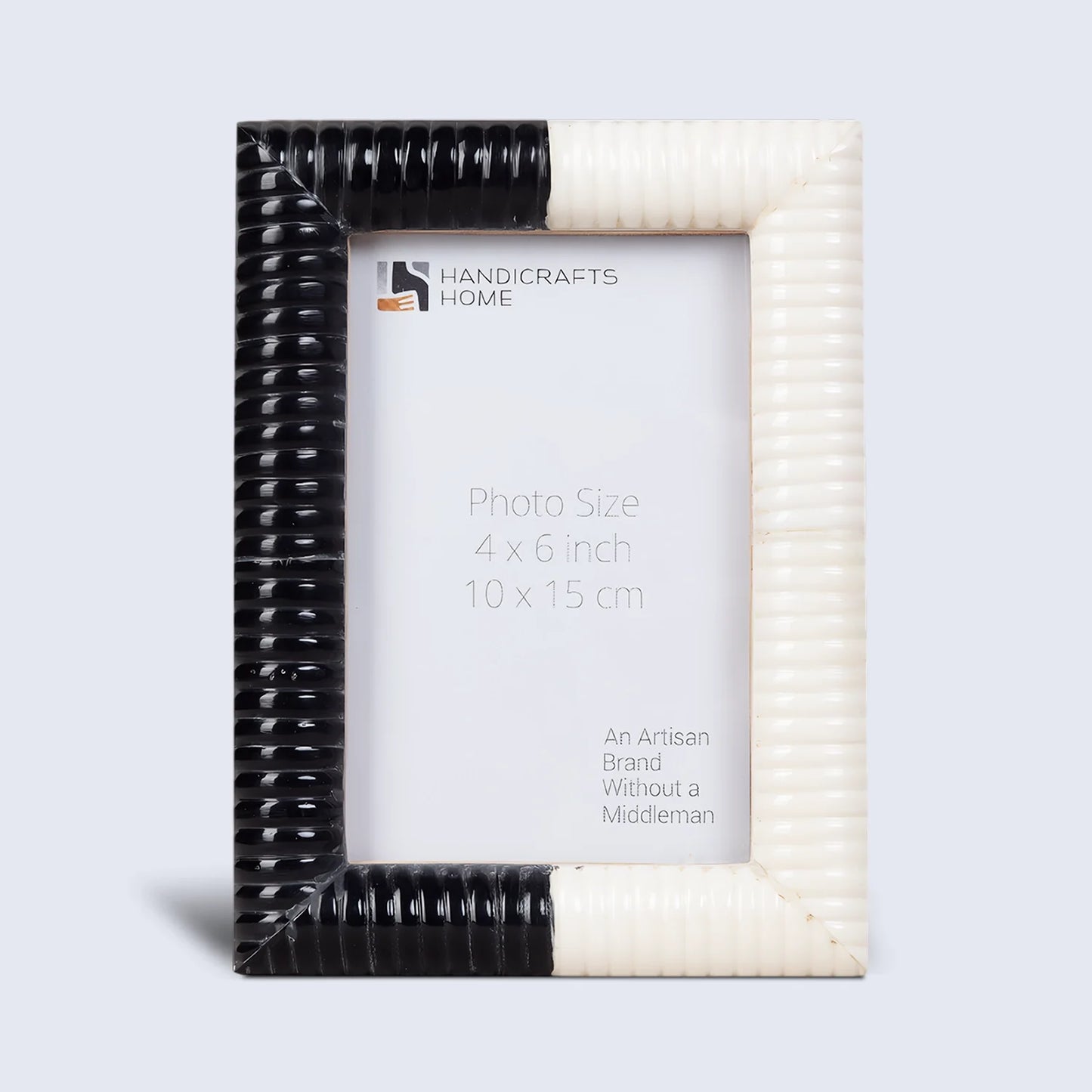 Black White Resin Hand Carved Ridge Picture Frame 4x6 5x7