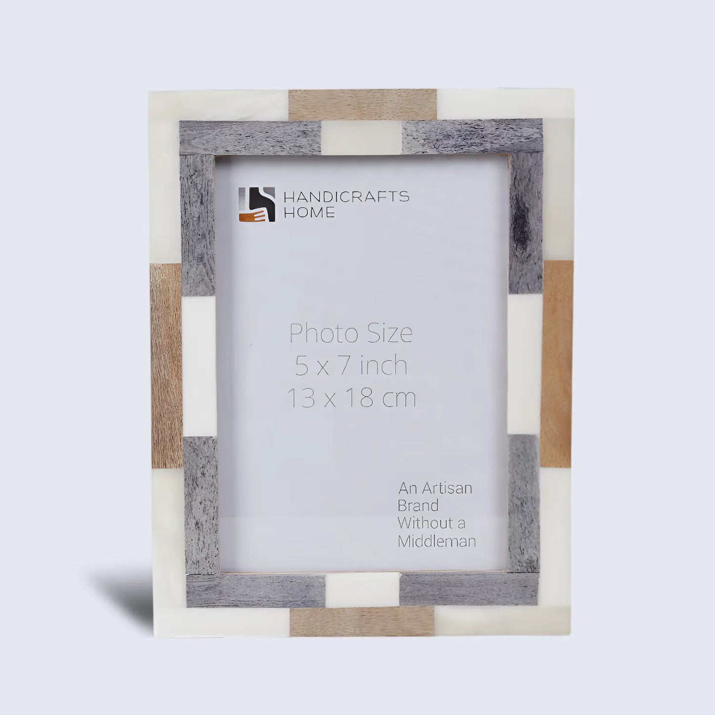 Picture Frame Woodstrip Tile Collection Wood & Bone Inlay Multi – 4x6 & 5x7"