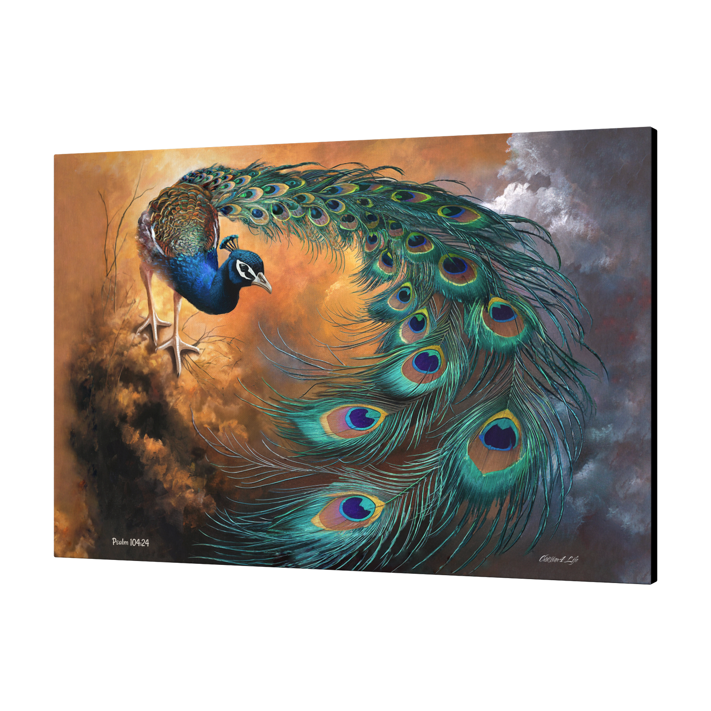 Peacock canvas art print - a vibrant and elegant statement Peacock art piece