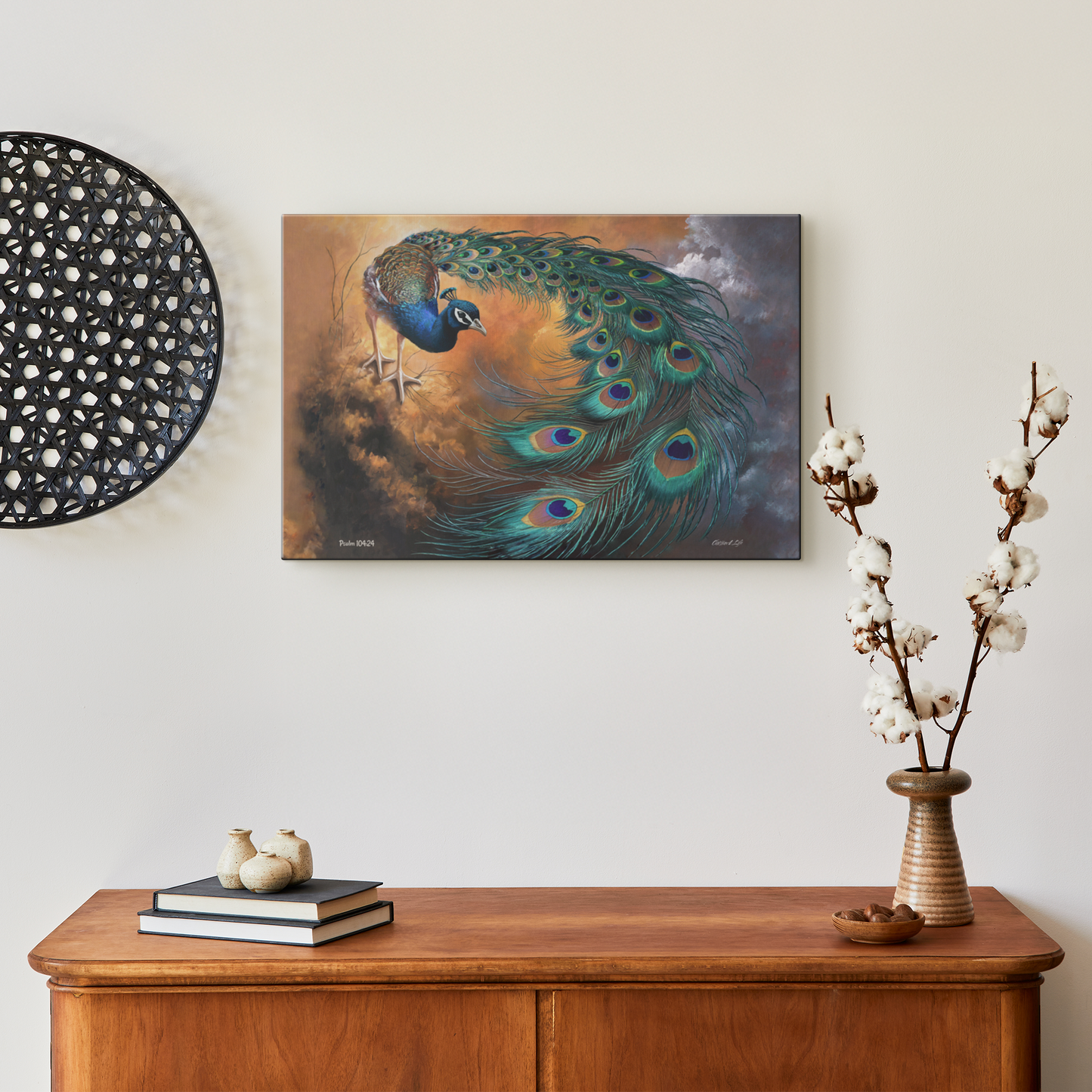 Peacock canvas art print - a vibrant and elegant statement Peacock art piece