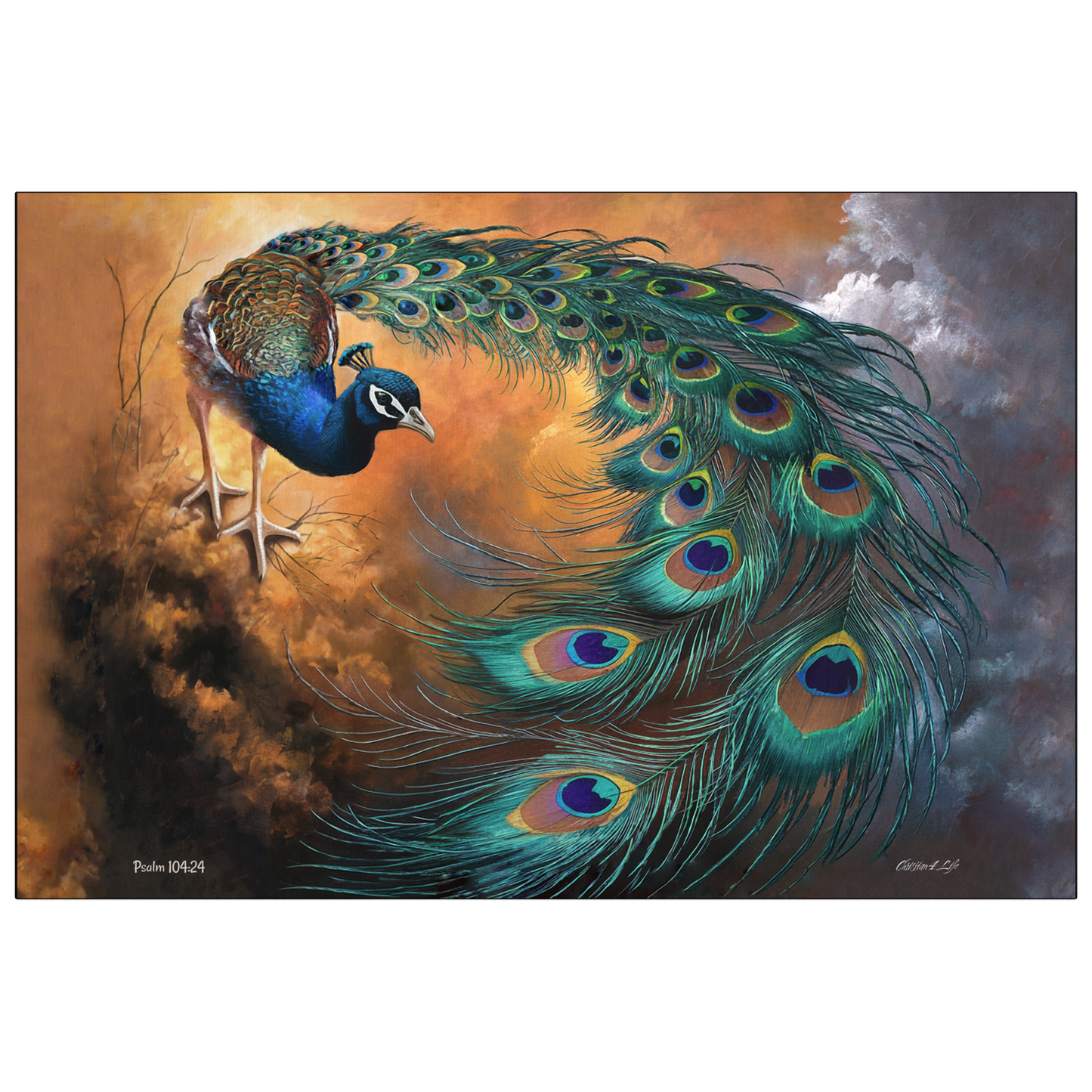 Peacock canvas art print - a vibrant and elegant statement Peacock art piece