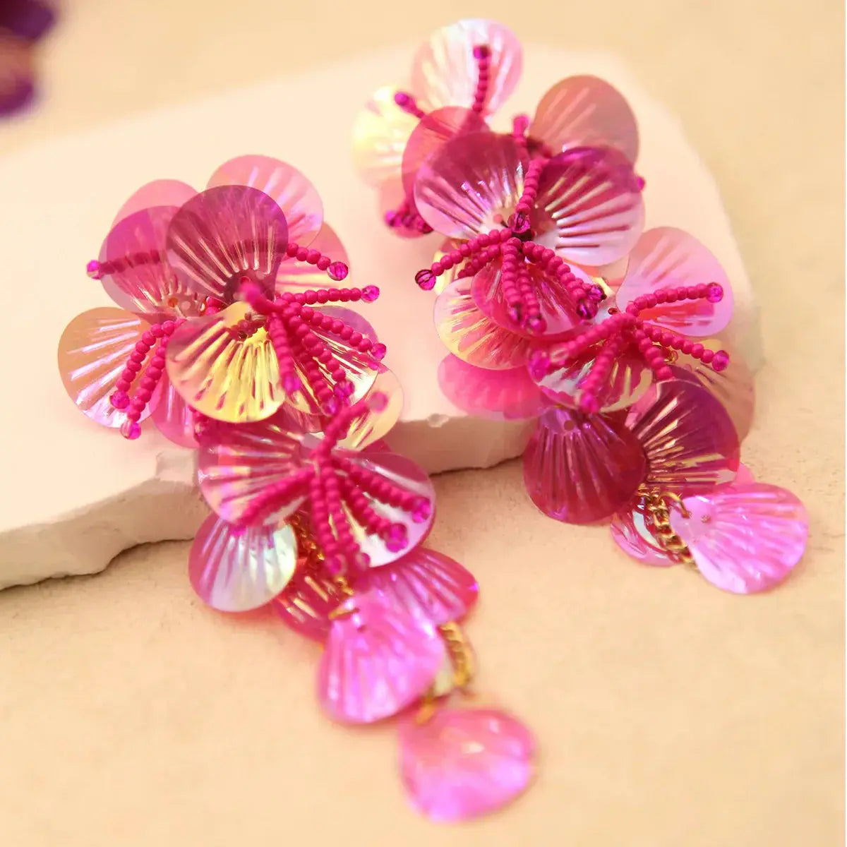 Statement Earrings Earrings - Colorful Shell - Women's Statement Jewelry