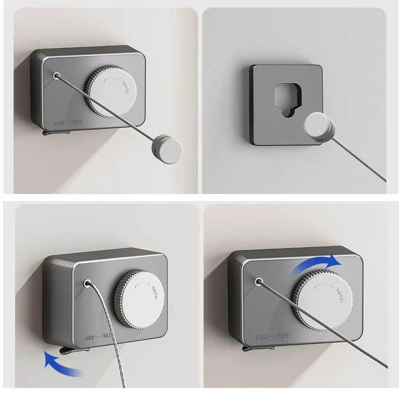 Invisible Retractable Clothesline – Wall-Mounted Retractable Rope