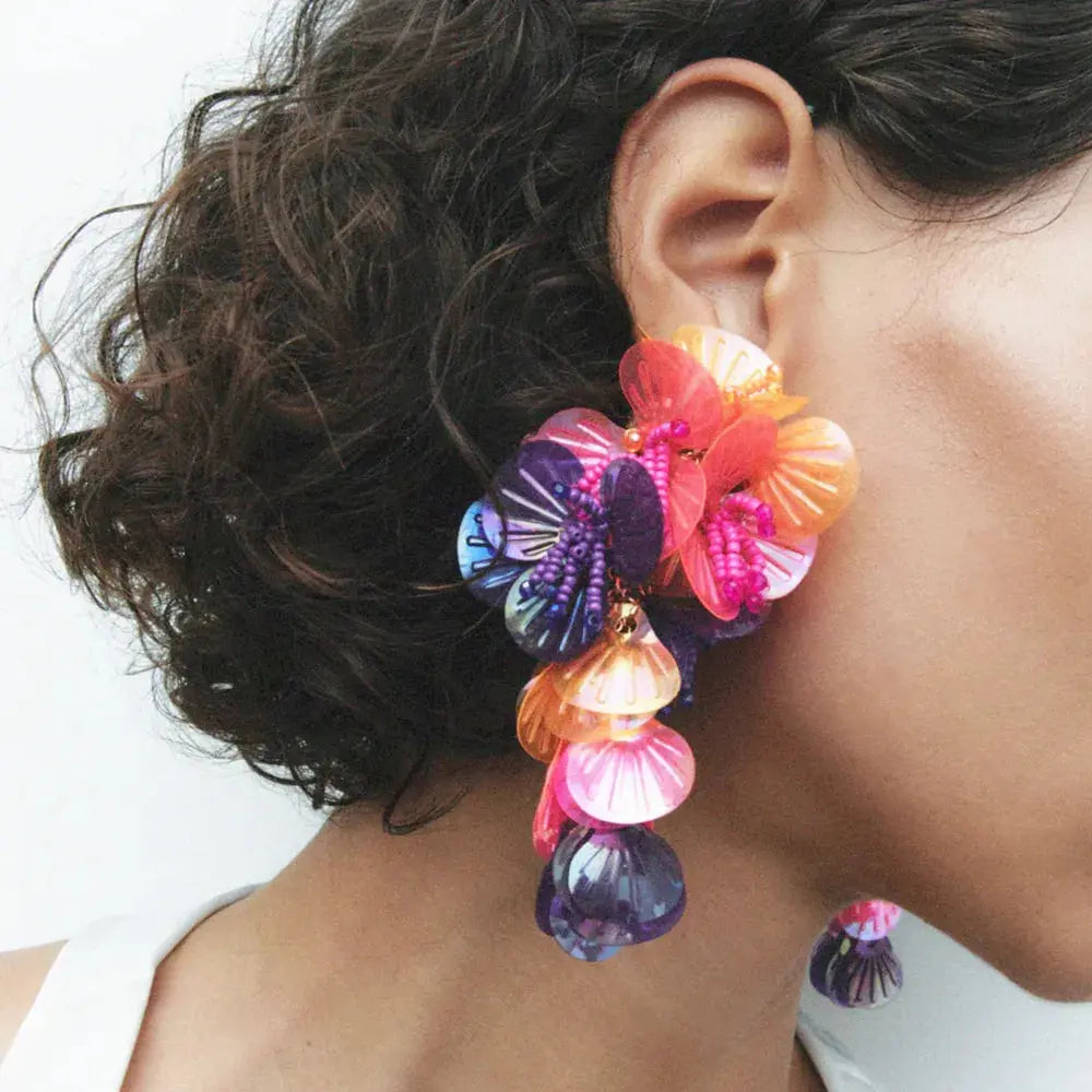 Statement Earrings Earrings - Colorful Shell - Women's Statement Jewelry
