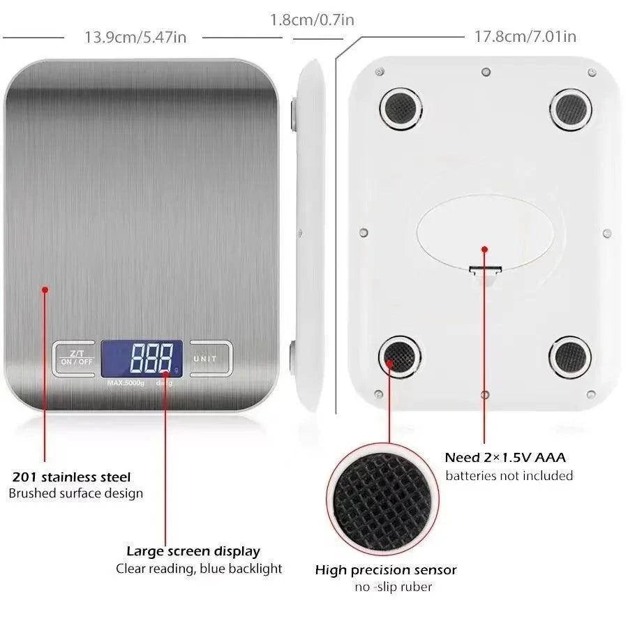 Kitchen Digital Food Scale – Stainless Steel Precision Scale