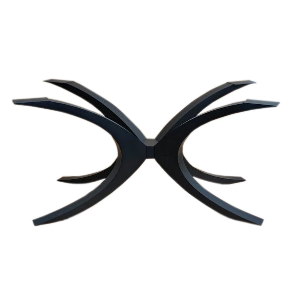 Unique Shape Metal Table Base/Legs Matte Black (D)28.5" (H)28" (W)55"