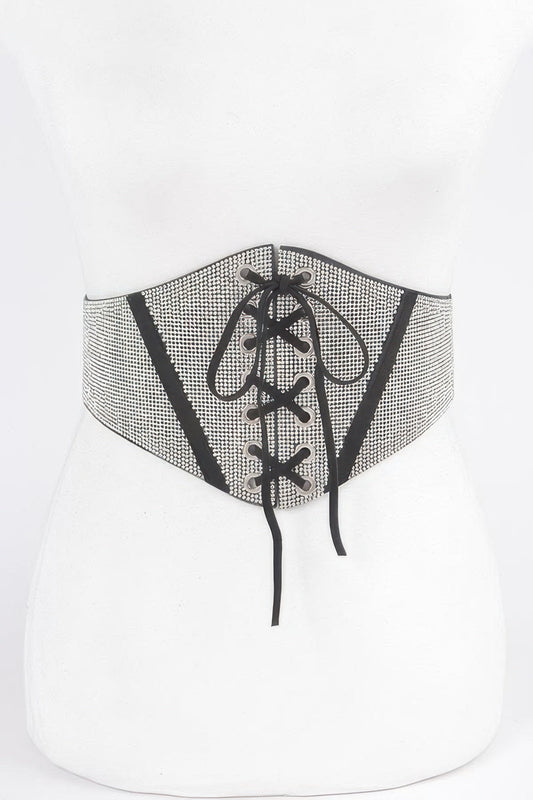 Rhinestone Corset Plus Size Elastic Belt
